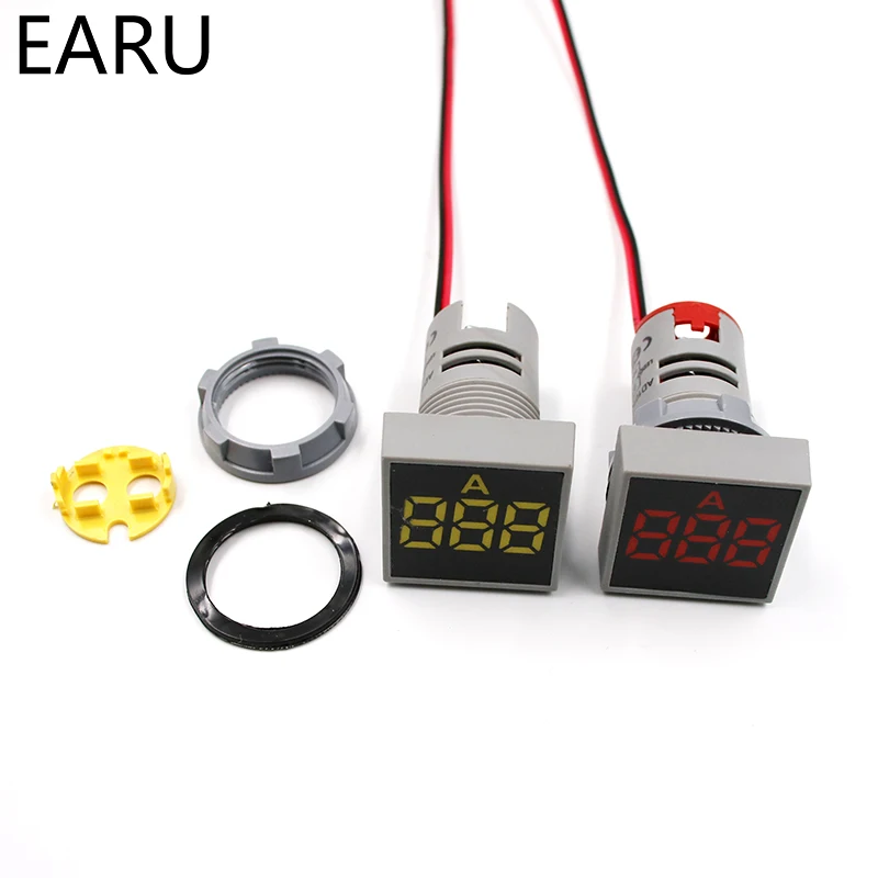22 мм AC20-500V 0-100A светодио дный цифровой светодиодный вольтметр напряжение метр Индикатор Пилот свет Амперметр Ampermeter ток тестер Датчик авто