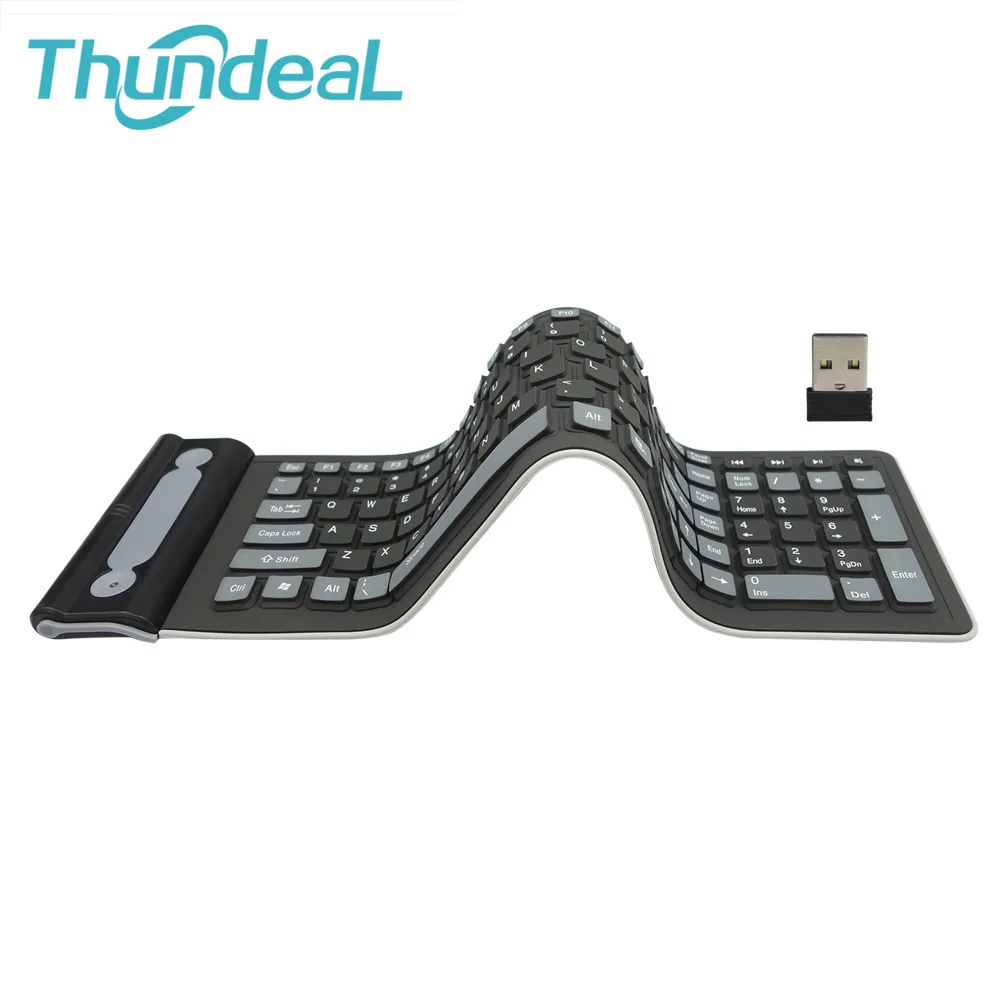 2.4G Wireless Keyboard Folding Russian&English 107Keys Silicone Rubber