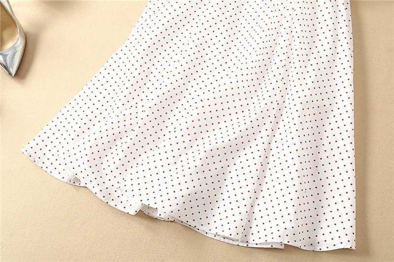 Piste Manches Designer À Printemps Bandage Chemise Femmes Été De Robe Vacances Élégant Maxi Longues Polka Dot Décontracté Imprimer 2019 Robes ppArz