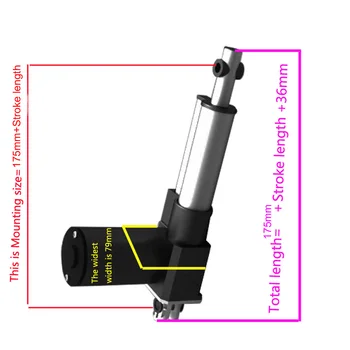 

Bringsmart SRB 12V DC Linear Actuator Motor 600-5000N 4 Inch (100mm) Stroke Length 12-36V Electric Accessories Home Appliance