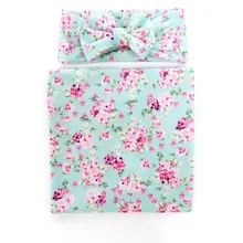 Младенческое одеяло для предотвращения загрязнения s Набор 3" x 31" новорожденный подарок младенец муслин цветок одеяло для новорожденных повязка/шляпа 2 шт костюм