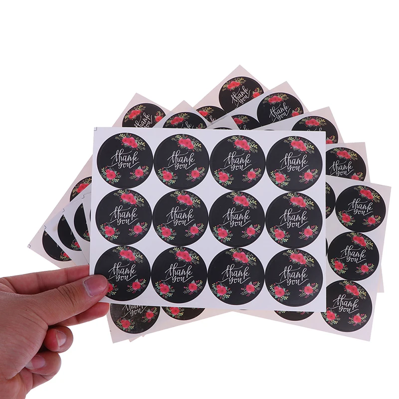 

120pcs/lot Cute Flower Thank You Series Round Seal Sticker Mutifunction DIY Decorative Gifts Package Labels for Baking