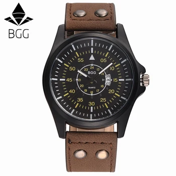 

BGG Brand 24Hours Quartz Watch relojes para hombre Men's Clock Quartz Relogio Masculino Military Sport Men's Calendar Wristwatch
