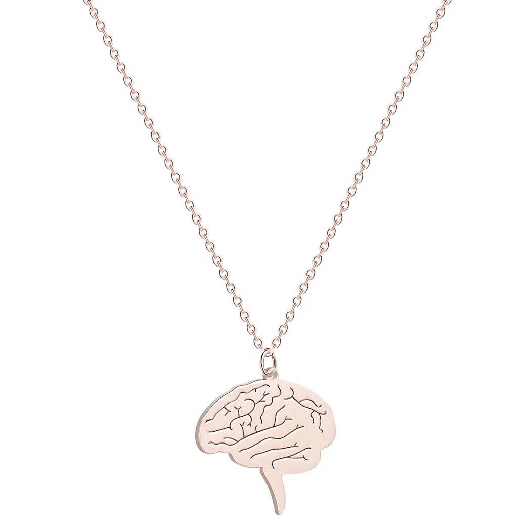 Золотое ожерелье, ювелирное изделие для доктора, ювелирные изделия из нержавеющей стали для невролога и нейрохирурга, подарок для женщин, ожерелье