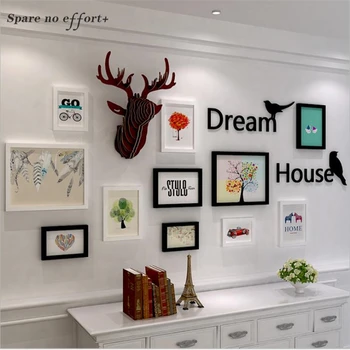 

Multi-frame European Style Wood Picture Frame Cadre Photo Living Room Decoration Wedding Photo Frames Wall Vintage Picture Frame