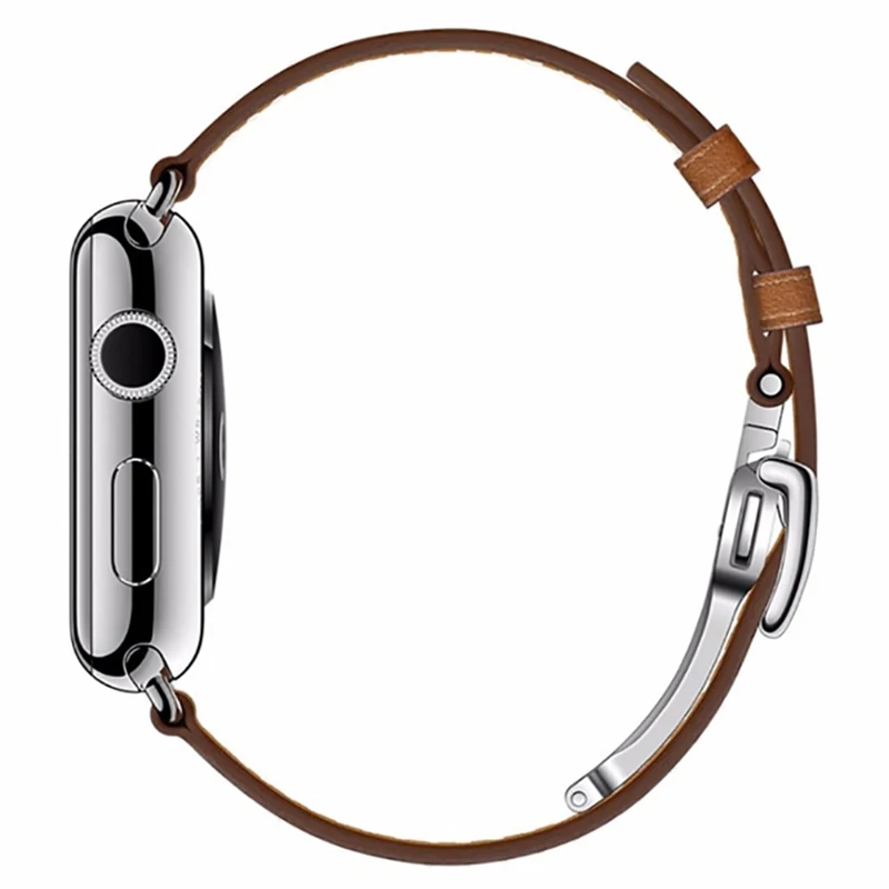 Роскошные ремешок для Apple Watch 42 мм 38 мм группа Пояса из натуральной кожи складной браслет пряжки ремень для iwatch серии 3 2 1 с коробкой