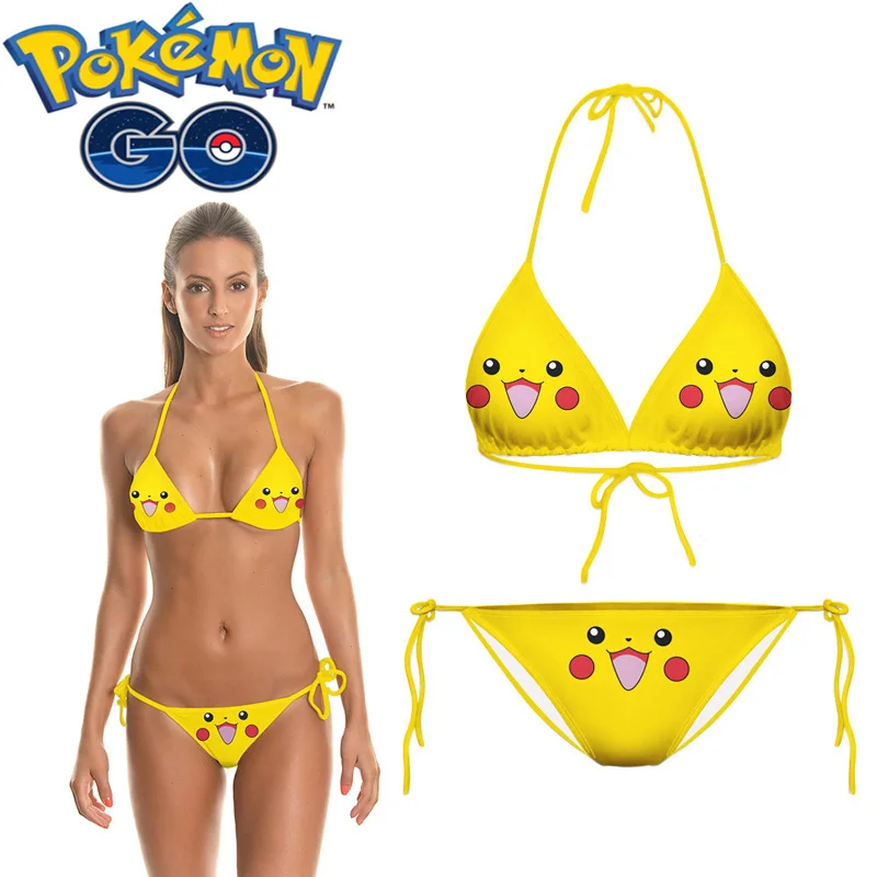 Pok/émon Costume da Bagno per Ragazze Pikachu