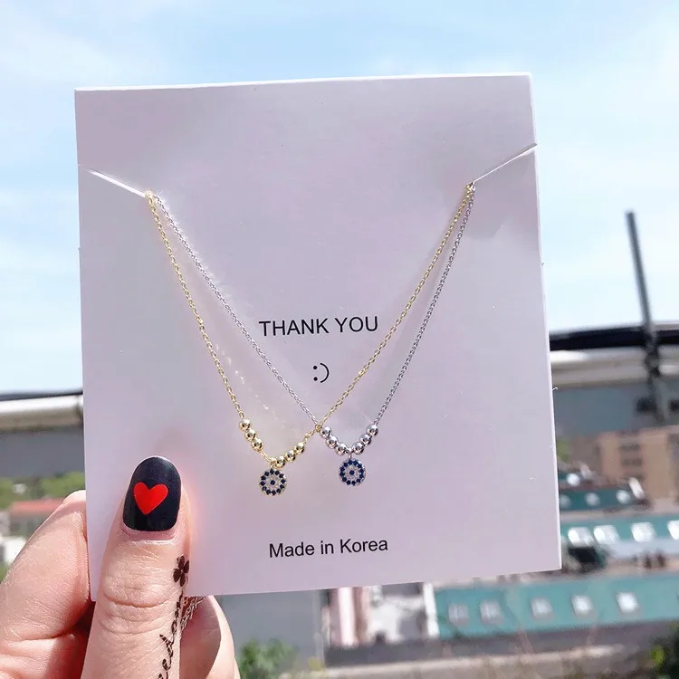 evil eye necklace women Hypoallergenic fadeless fashion jewelry Clavicle chain pendant charms for women girl gift