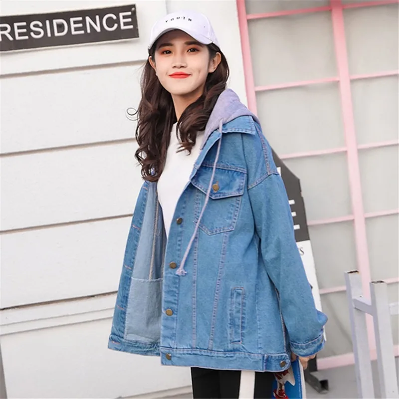 Женская ВИНТАЖНАЯ ДЖИНСОВАЯ КУРТКА Harajuku осенняя куртка нового размера плюс