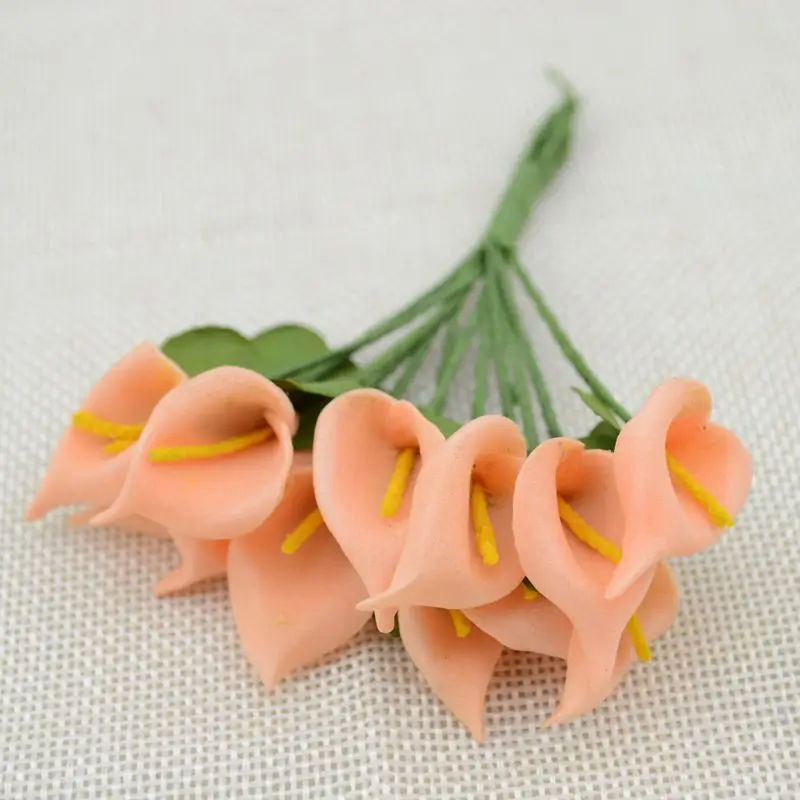 144 шт./пакет 2,5 см 11 цветов, дешевый искусственный цветок пены моделирование бумажные каллы цветок моделирования цветы - Цвет: Orange