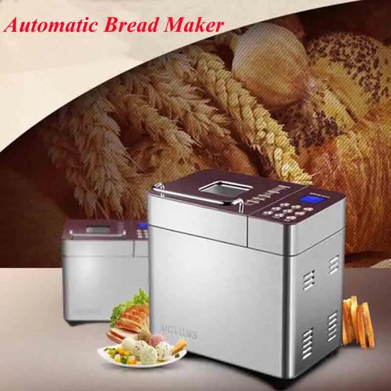 

Household Fully-Automatic Bread Maker Machine with Double Tube Baking Intelligence Menu Item 25 Function of Ice Cream PE8550