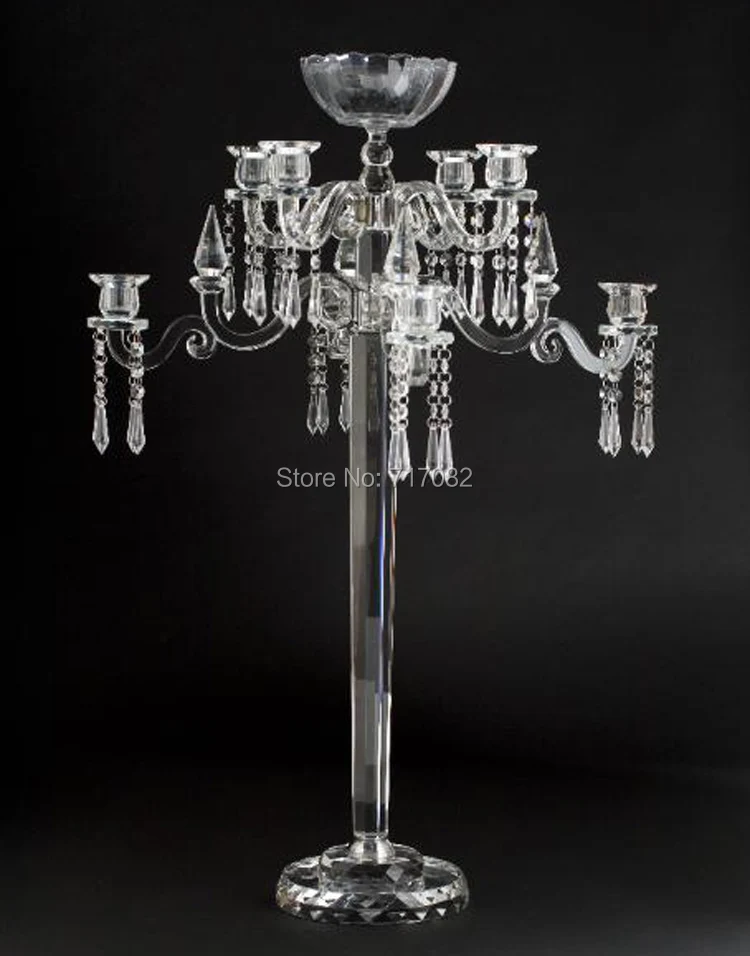 

wedding candle holder centerpiece 86cm height crystal candelabras with crystal pendants