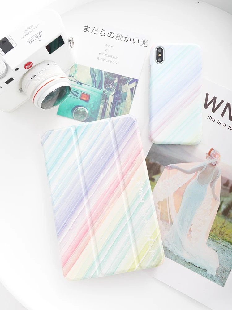 

Strip Color Magnet Flip Cover case For iPad Pro 9.7 10.5 11 12.9 Air Air2 Mini 1 2 3 4 Tablet Case For New ipad 9.7 2017 2018