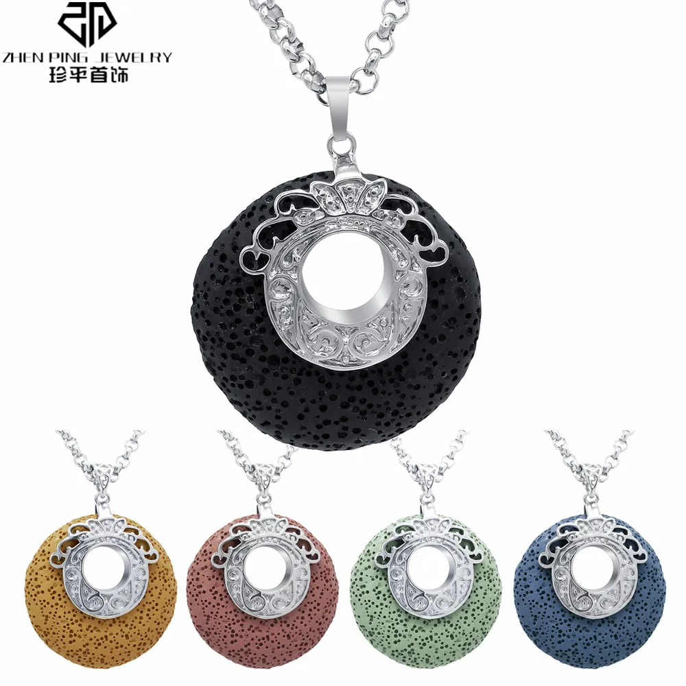 Essential Oil Diffuser Lava Stone Pendant Necklaces Women Jewelry 5