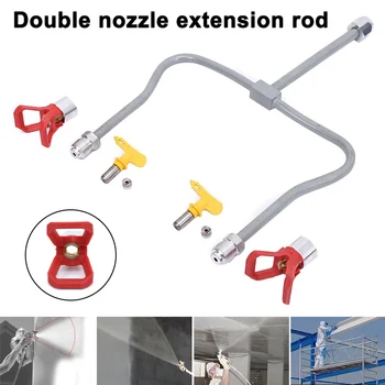 

Airless Paint Spray Extension Pole Double Nozzle Head Tips Guard Powerful Painting Tool CLH@8