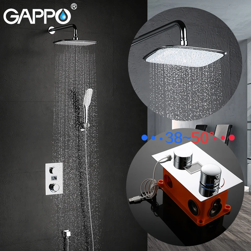 

GAPPO wall Mounted shower faucet bathroom shower thermostatic mixer LCD Digital Display shower mixer tap Torneira de chuveiro