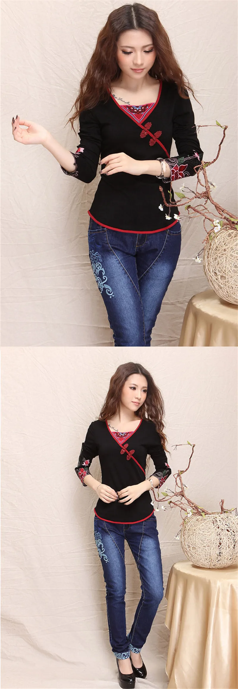 Весенне-осенняя женская футболка с вышивкой, Harajuku, винтажные топы для тела, футболка, блуза с длинным рукавом, повседневный Модный пуловер, футболка, одежда