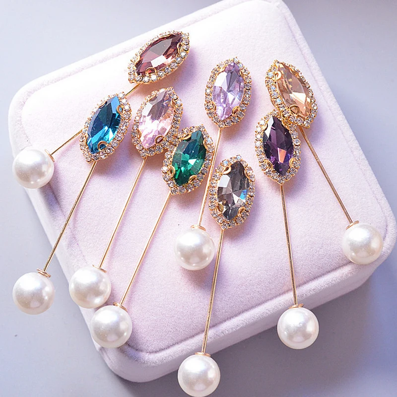 

Bling Bling Rhinestone Brooch Suit Lapel Pin Wedding Bridal Dress Brooch Pin Gift for Love Mix Color