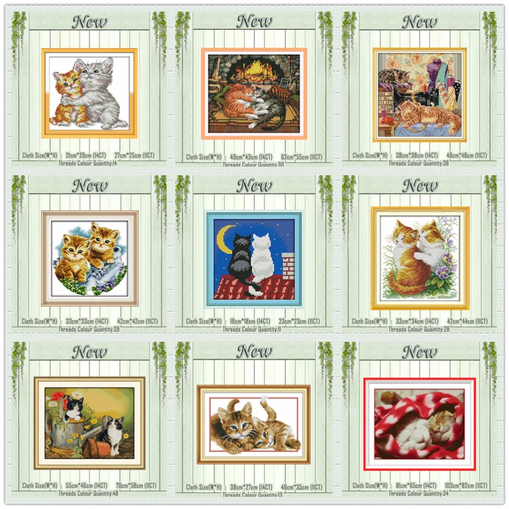 

Black and white cat lovers kittens painting counted printed on canvas DMC 14CT 11CT Cross Stitch Needlework Sets Embroidery kits