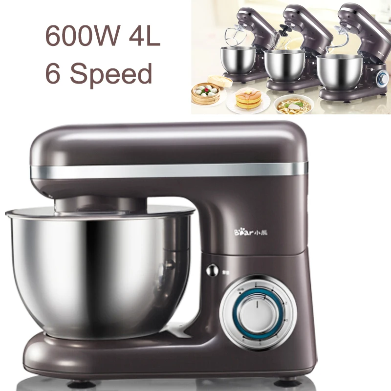 

15%JA74 Full Automatic Egg Beater Microcomputer Stainless Steel Food Blender 600W 4L Commercial Dough Mixer 6 Speed Adjustable