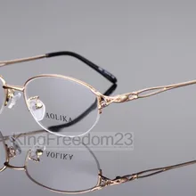 Модные женские туфли с металлическими половинная оправа для безободковых очков очки для коррекции зрения, очки Rx в состоянии
