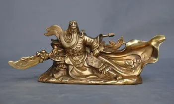 

christmas China Famous Generals brass copper Dragon Guan Gong Guan Yu warrior God Statue halloween
