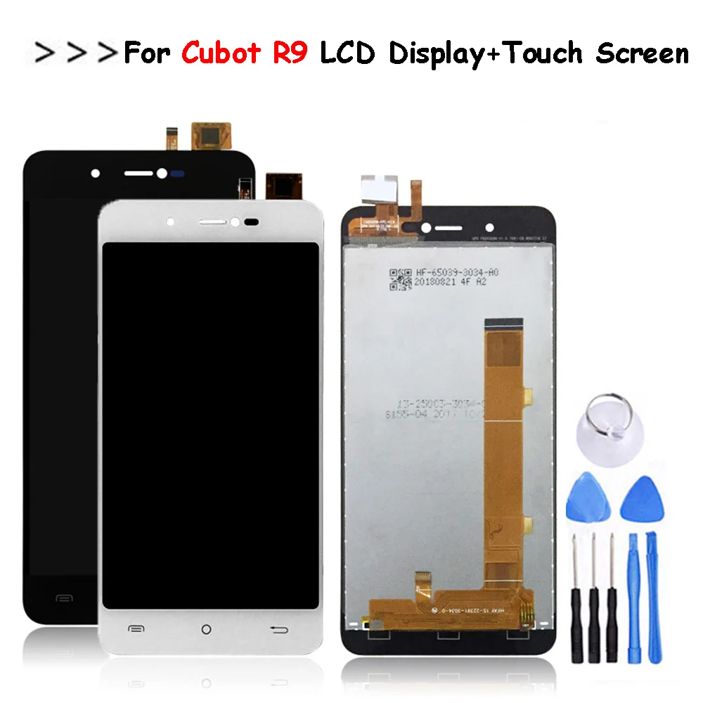 

Черный/белый ЖК-дисплей для Cubot R9 + сенсорный экран, идеальные запасные части для R9, ЖК-дисплей работает хорошо + Бесплатные инструменты
