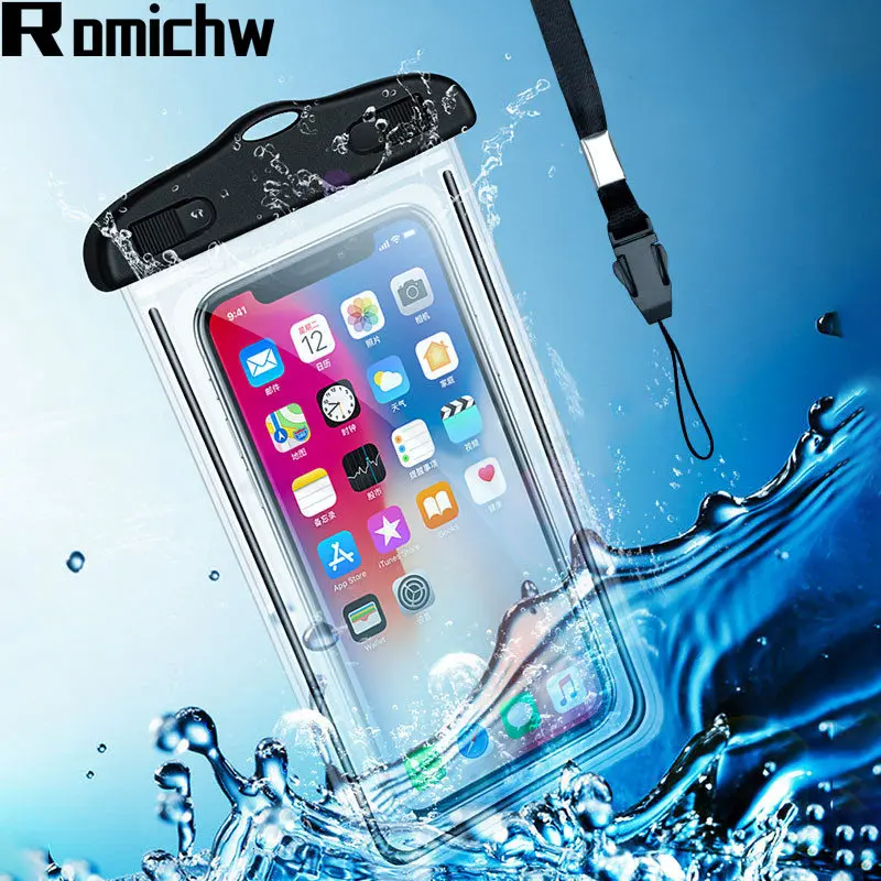 ROMICHW водонепроницаемый мобильный чехол для iPhone X 8 7 samsung huawei Xiaomi Чехлы телефонный