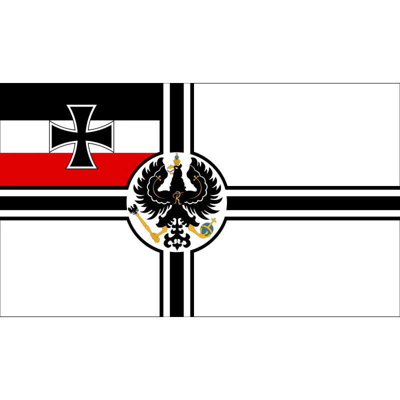 

WW1 German Flag and Banner 90*150cm (3*5ft) / 60*90cm / 40*60cm Polyester of Decoration Imperial Germany Historical Naval Flag