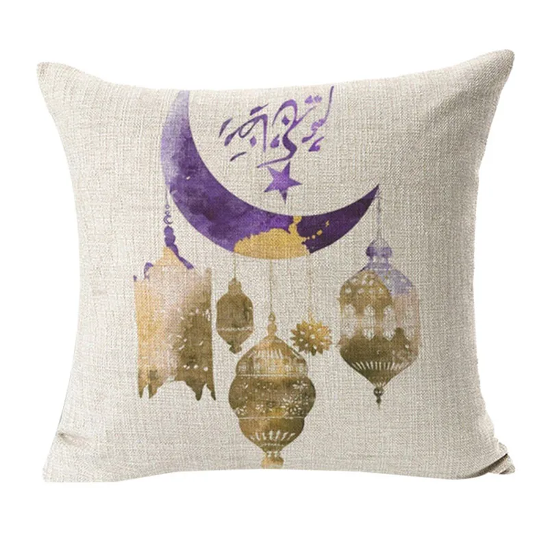 

Ramadan Festival Linen Pillowcase Comfortable Sofa Cushion Set Home Decoration Cover Home Party Hotel Textile 45cm*45cm Hot 2019