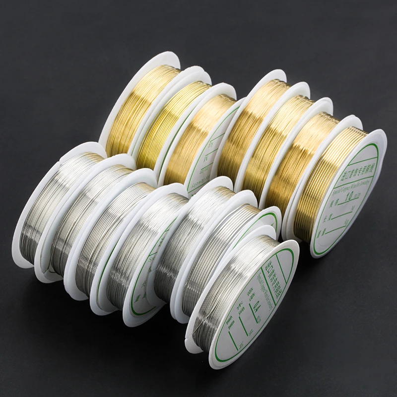 5 Metri/lotto 0.2mm-1mm Filo Di Rame Placcato Oro Argento Per La Creazione Di Gioielli Filo Per Perline Fai Da Te Corda Per Gioielli Per La Creazione Artigianale