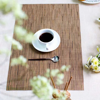 

Non-slip Mats Dining Table Mat Hand-weaved Rectangle Coffee Cup Pad Heat Insulation Kitchen Accessories Table Placemat