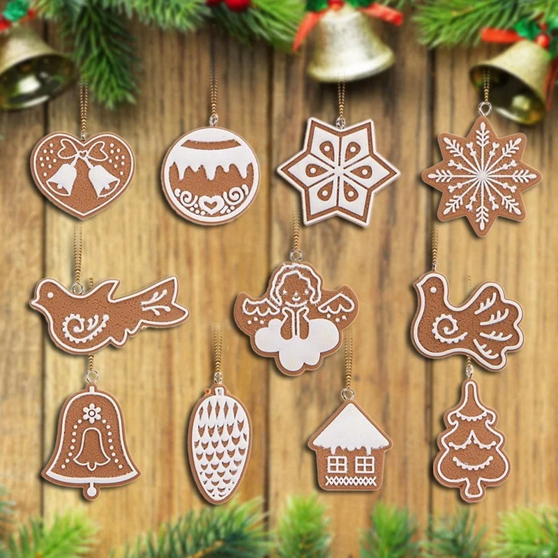 11pcs Set Hand Made Diy Animal Snowflake Biscuits Pendants