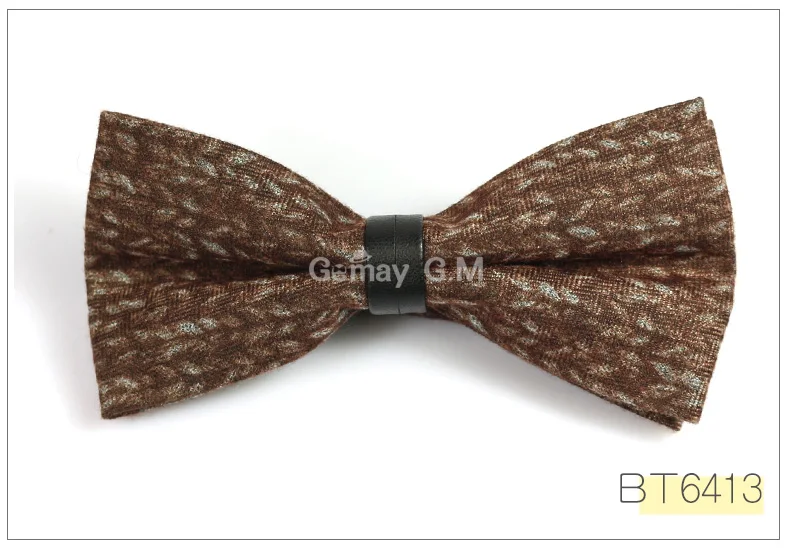 Хлопок и шерсть Bowties для Мужская мода Галстуки Регулируемая Для мужчин S Лук Галстуки классический предварительно связали галстук-бабочка тонкий Gravatas - Цвет: BT6413