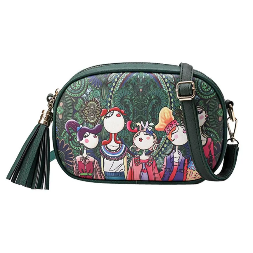 0 : Buy Leisure Barrel Girls Pattern Print Crossbody Bags Women Rectangular ...