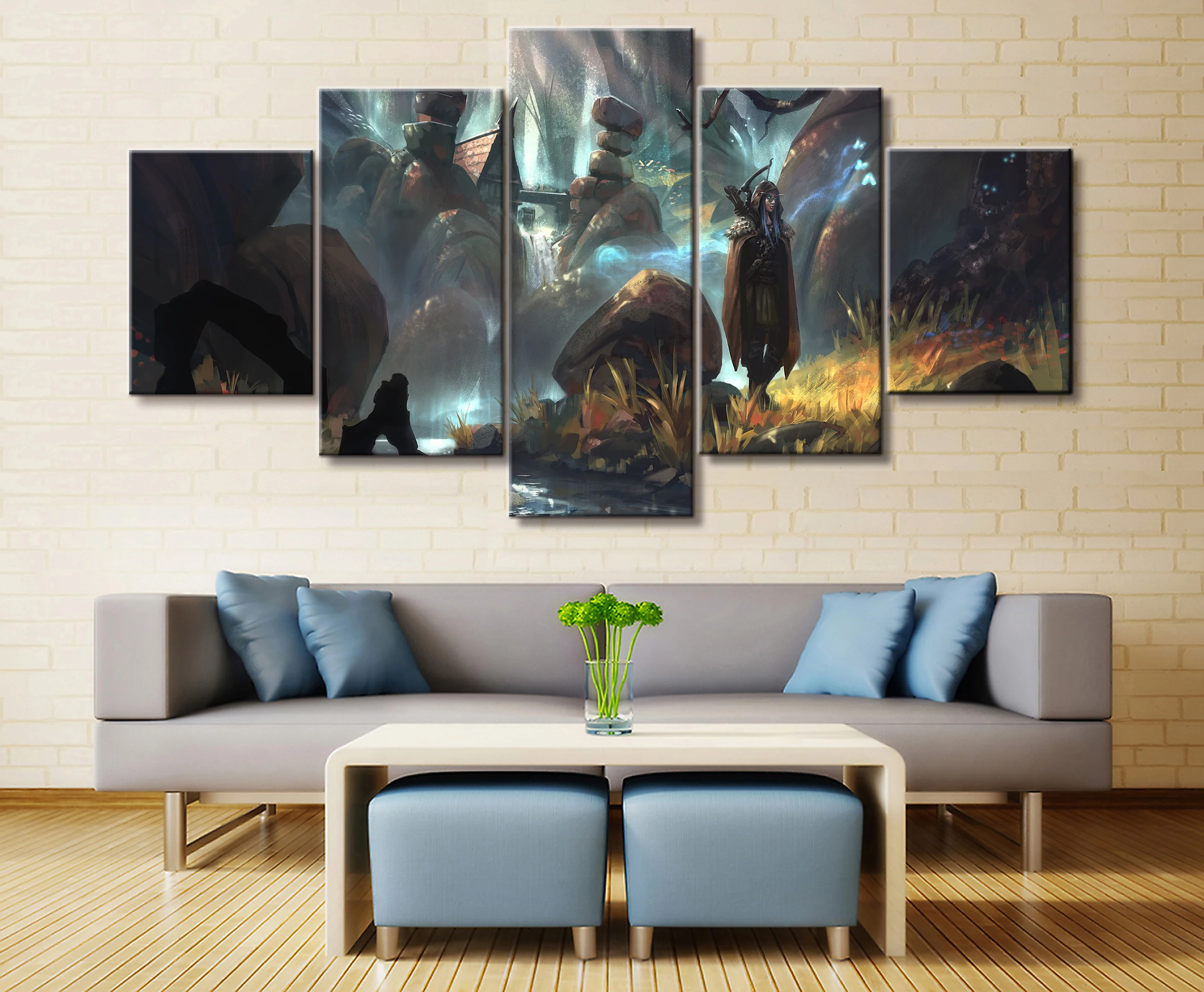 5 Piece Video Game WOW Warcraft DOTA 2 Painting Poster Decorative Mural Art Room Wall Decor Canvas