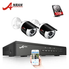 ANRAN P2P 1080 P HD H.264 4CH POE NVR 36 ИК ночного Открытый водонепроницаемый FTP безопасности 2 шт. ip-камеры главная видеонаблюдения POE система 1 ТБ HDD