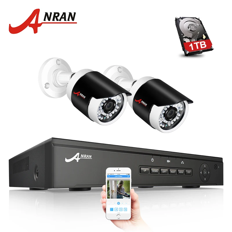 ANRAN P2P 1080P HD H.264 4CH POE NVR 36 IR Night Outdoor Waterproof FTP Security 2pcs IP Cameras Home CCTV POE System 1TB HDD ANRAN P2P 1080P HD H.264 4CH POE NVR 36 IR Night Outdoor Waterproof FTP Security 2pcs IP Cameras Home CCTV POE System 1TB HDD