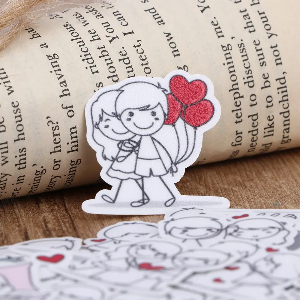 40 Pcs Couple DIY Diary Album Toy Sticker Character Express for Phone Car Label Decorative Stationery Stickers Scrapbooking | Дом и сад