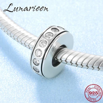 

Fashion 925 Sterling Silver sparkling Multiple CZ Stopper spacer beads Fit Original europeu Charm Bracelet Jewelry making