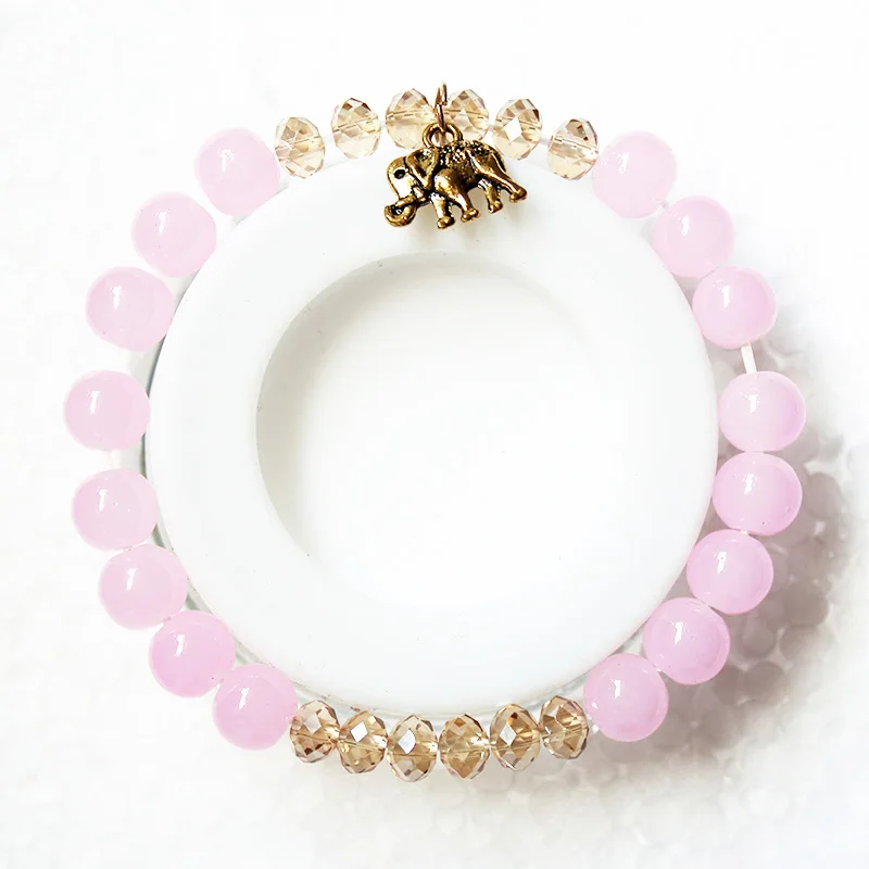 1 elephant pink beads