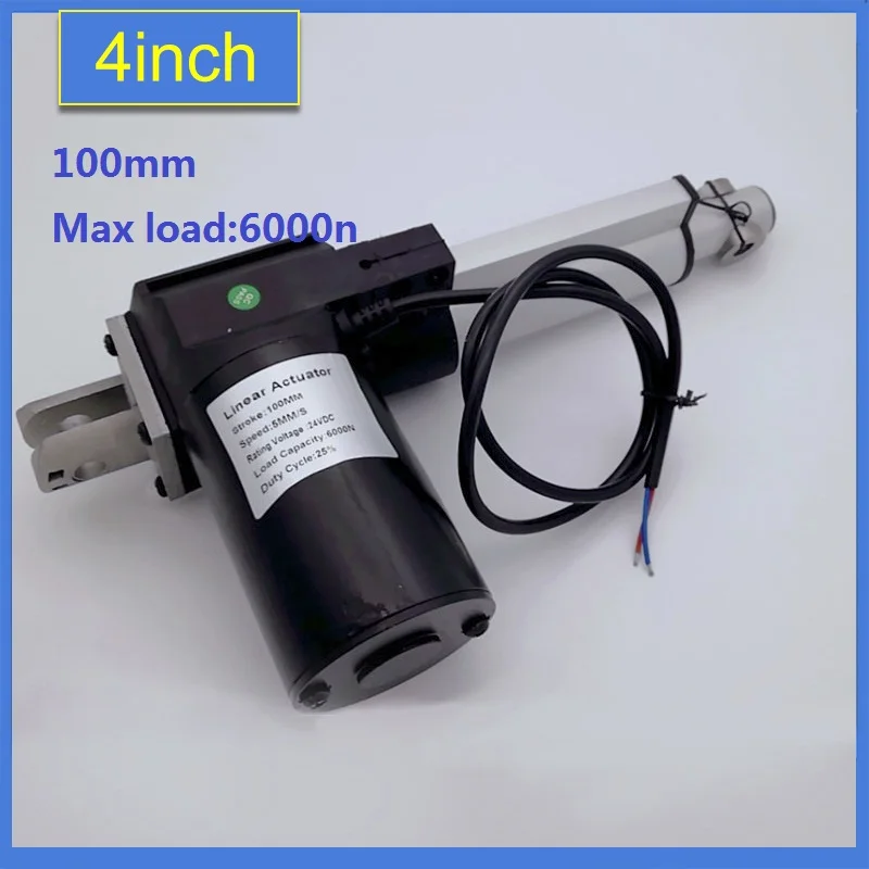 

4inch 100mm stroke Electric linear actuator DC motor 12V 24V 5/10/16/25mm/s Heavy Duty600/400/150/100Kg