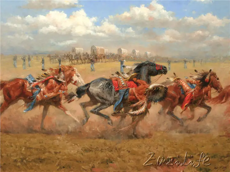 Ковбойская картина маслом напечатанная на холсте 3|painting picture|cowboy oil paintingoil painting |