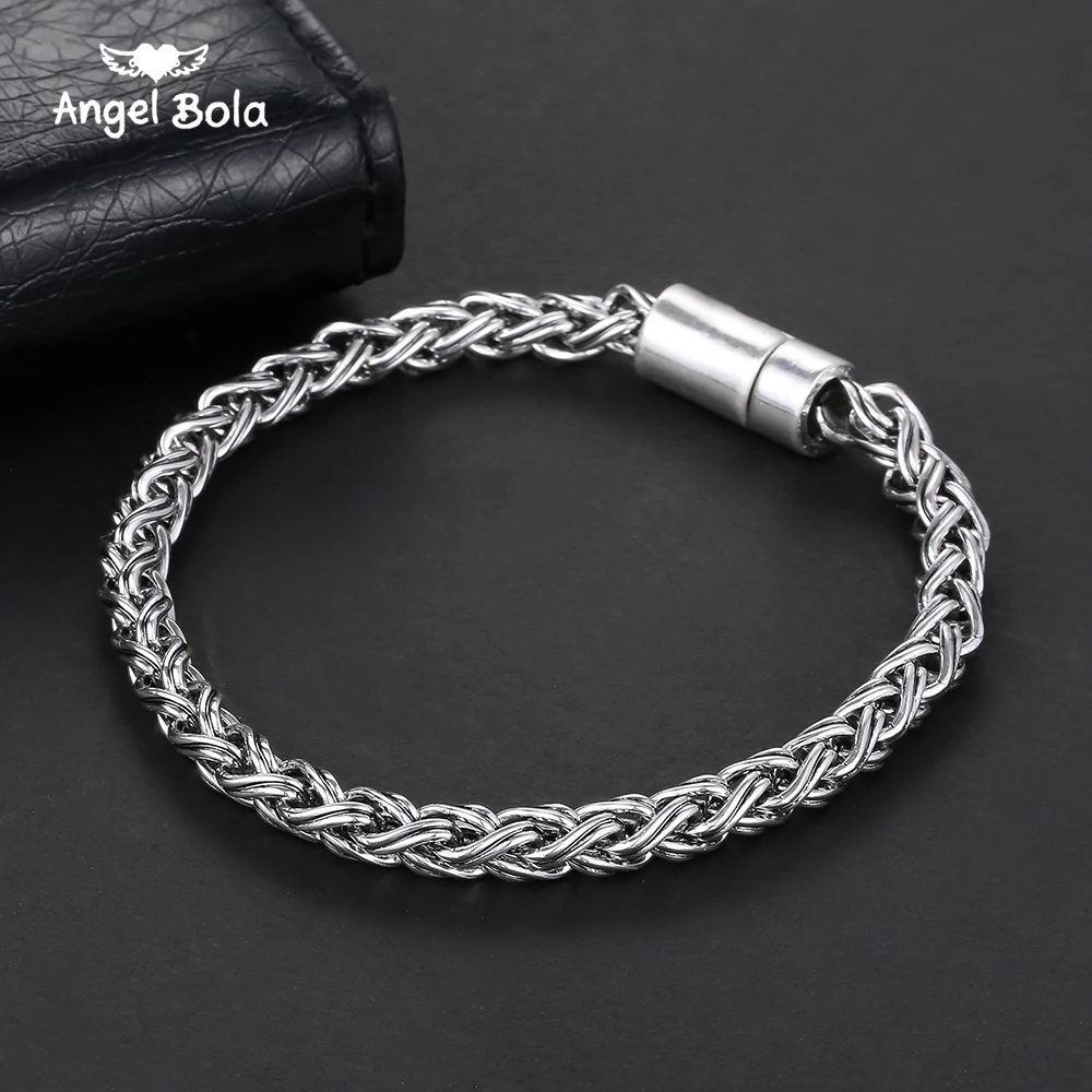 

Pulseira Masculina Ancient Silver Bracelets Silver color Tone Link Chain Buddha Bracelets Bangle for MENS Jewelry Gift