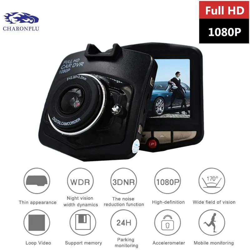 CHARONPLU DVR Dash camera Dual Dash Cam Car Dash camera Dash Cam 4 k/Con Vision Nocturna Автомобильная камера Full HD видеорегистратор для автомобиля - Название цвета: Black One Len 1080P