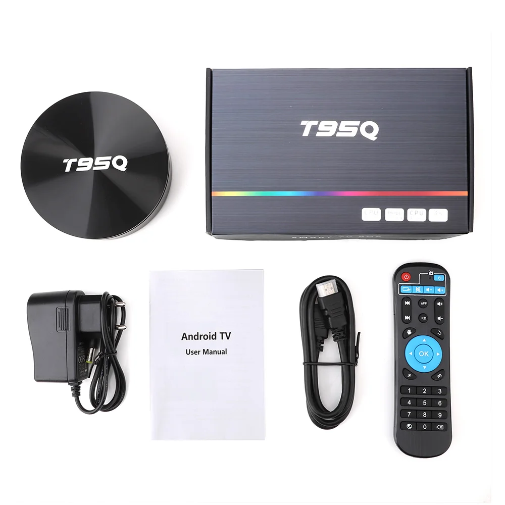 T95Q Android 9,0 tv box Smart Box T ТВ коробка 4G 32/64G S905X2 4 ядра 2,4/5,8G, Wi-Fi, BT4.1 100 м 4 к HD медиаплеер Android tv BOX