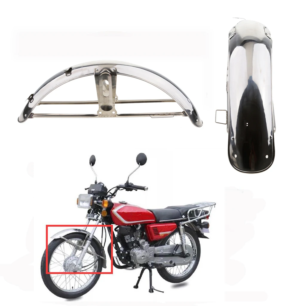 

Metal Plated Motorcycle Rear Mudguard Guard Front Mud Sand Guard Motorbike Wheel Cover For Honda CG125 Silver