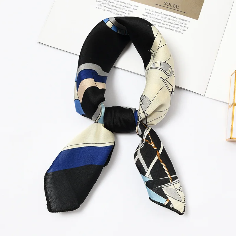 50cm*50cm New Style Little Scarf Women's Silk Scarf Spring and Autumn Small Scarf Chic Hair Band 50cm*50cm New Style Little Scarf Women's Silk Scarf Spring and Autumn Small Scarf Chic Hair Band