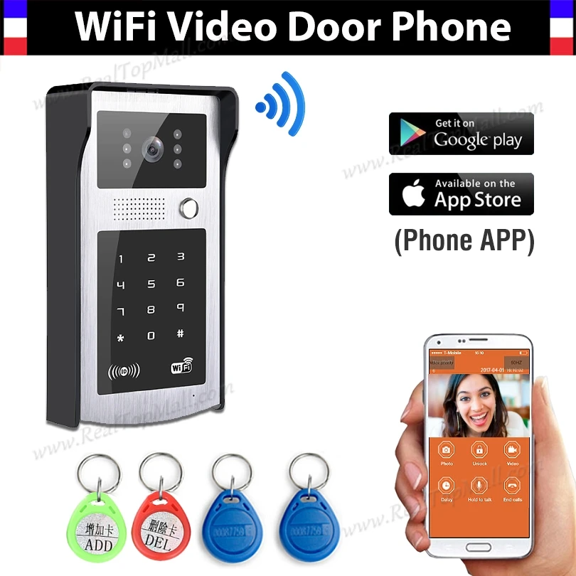 Беспроводной Wi Fi IP цифрового видео дверной звонок Системы Поддержка RFID код
