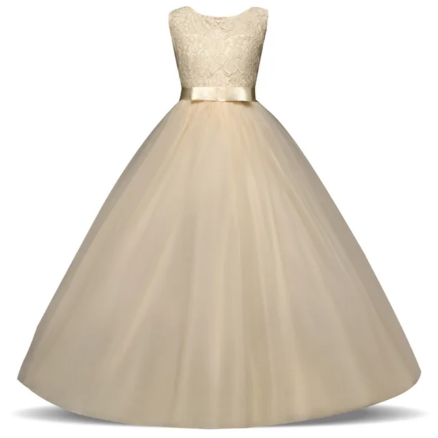 Платье принцессы для девочек, одежда для девочек, кружевное платье для свадебной вечеринки, элегантное платье для подростков, платье подружки невесты, детская одежда - Цвет: yellow